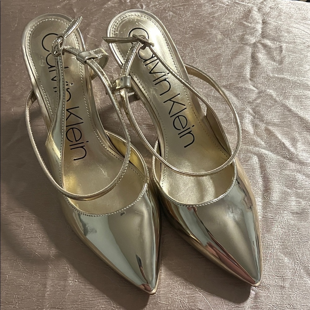 Calvin Klein Metallic Gold Heels